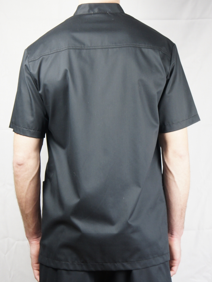 black medical shirt, classic black scrubs for men